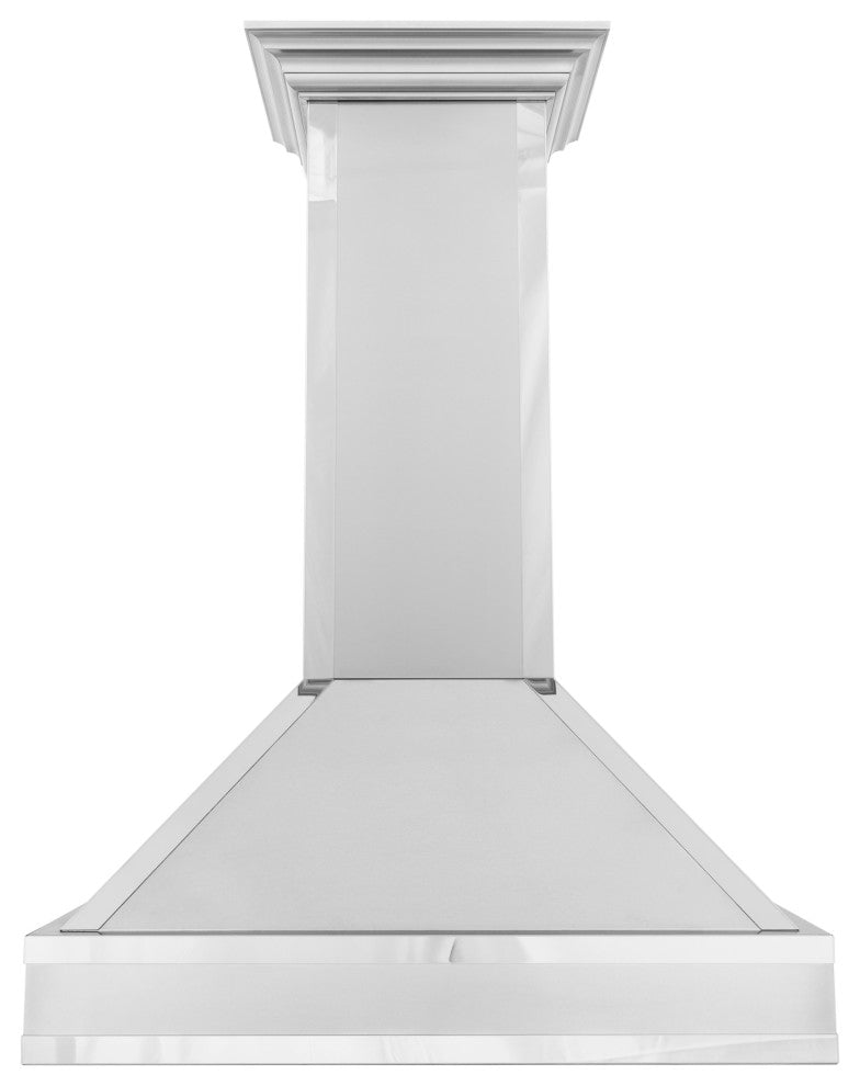 ZLINE Convertible Vent Wall Mount Range Hood in DuraSnow with Mirror Accents