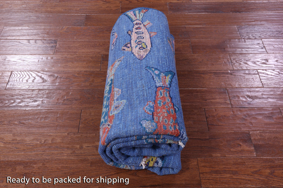 5' 2" X 8' 1" Gabbeh Fish Design Handmade Rug - Q15348