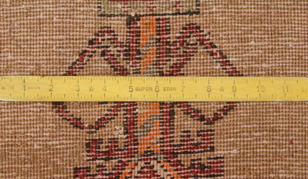Semi Antique Huri Brown/Red Runner, 3'5x9'6