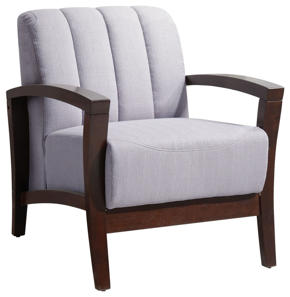 Enamor Upholstered Fabric Armchair - Walnut Gray