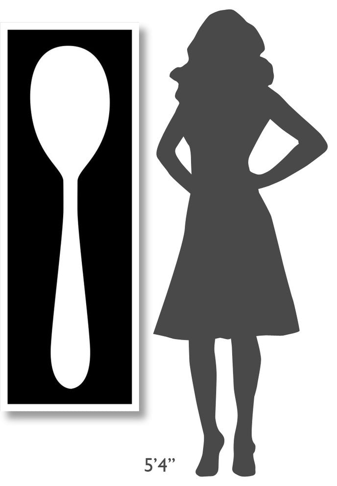 "Mealtime: White on Black - Spoon" Digital Paper Print by BG.Studio, 20"x56"