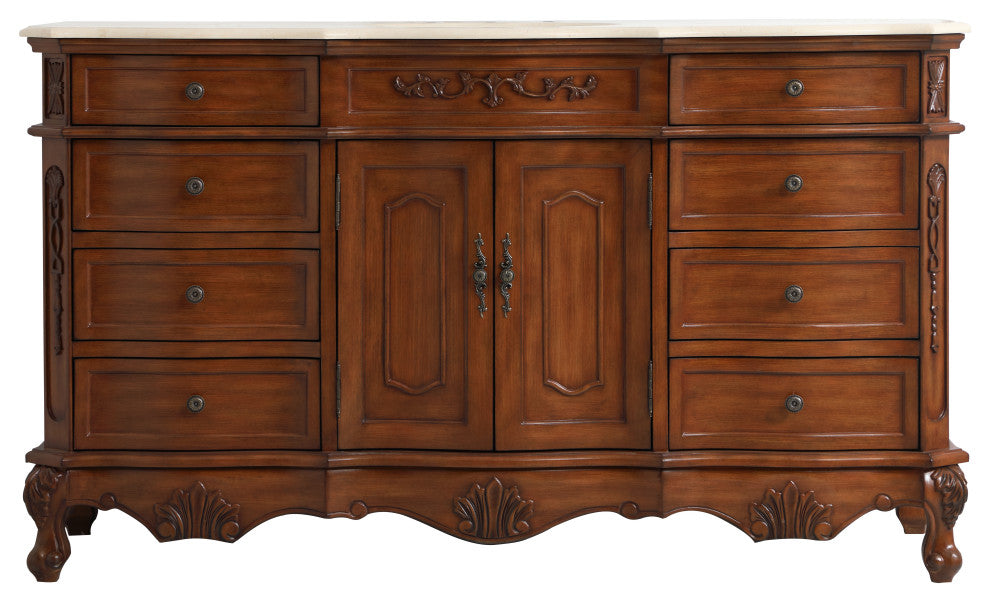 60" Single Bathroom Vanity, Teak