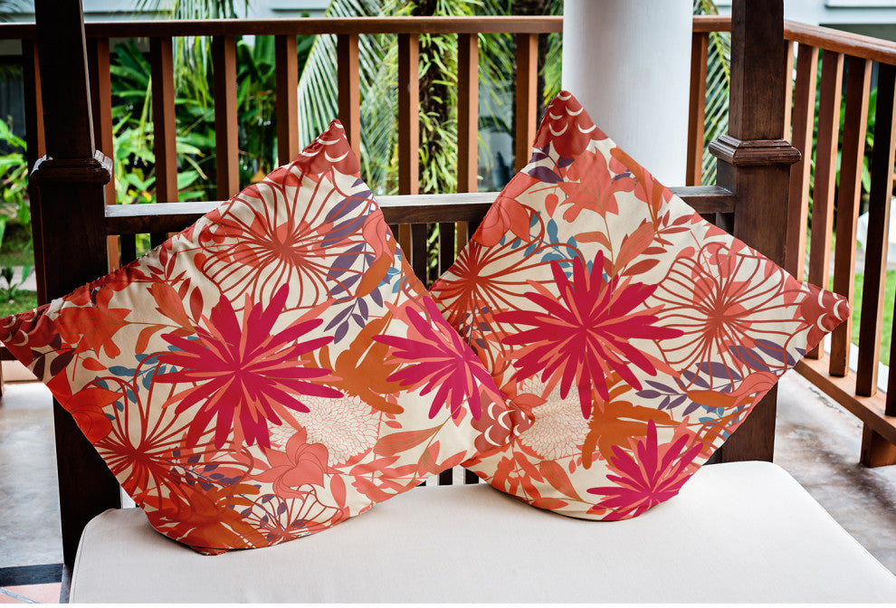 Jumble Floral Indoor/Outdoor Throw Pillow, Seed, 18"x18"