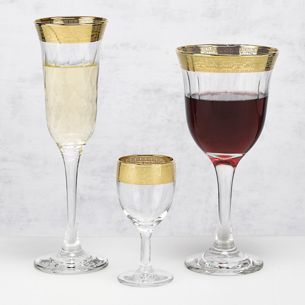 Flutes Set of 6 Melania Collection Gold