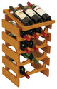 15 Bottle Dakota Wine Rack with Display Top, Medium Oak