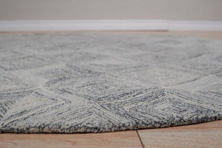 Hand-Tufted Wool Multi Gray Transitional Geometric Modern Tufted Rug, 6'x6'