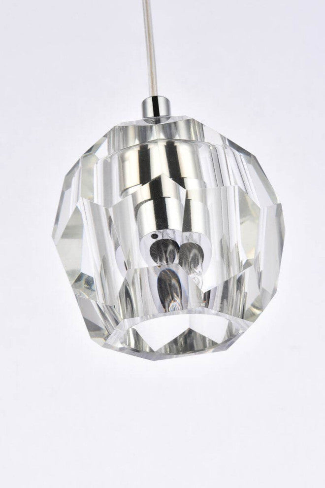 1 Light Chrome 6" LED Crystal Pendant