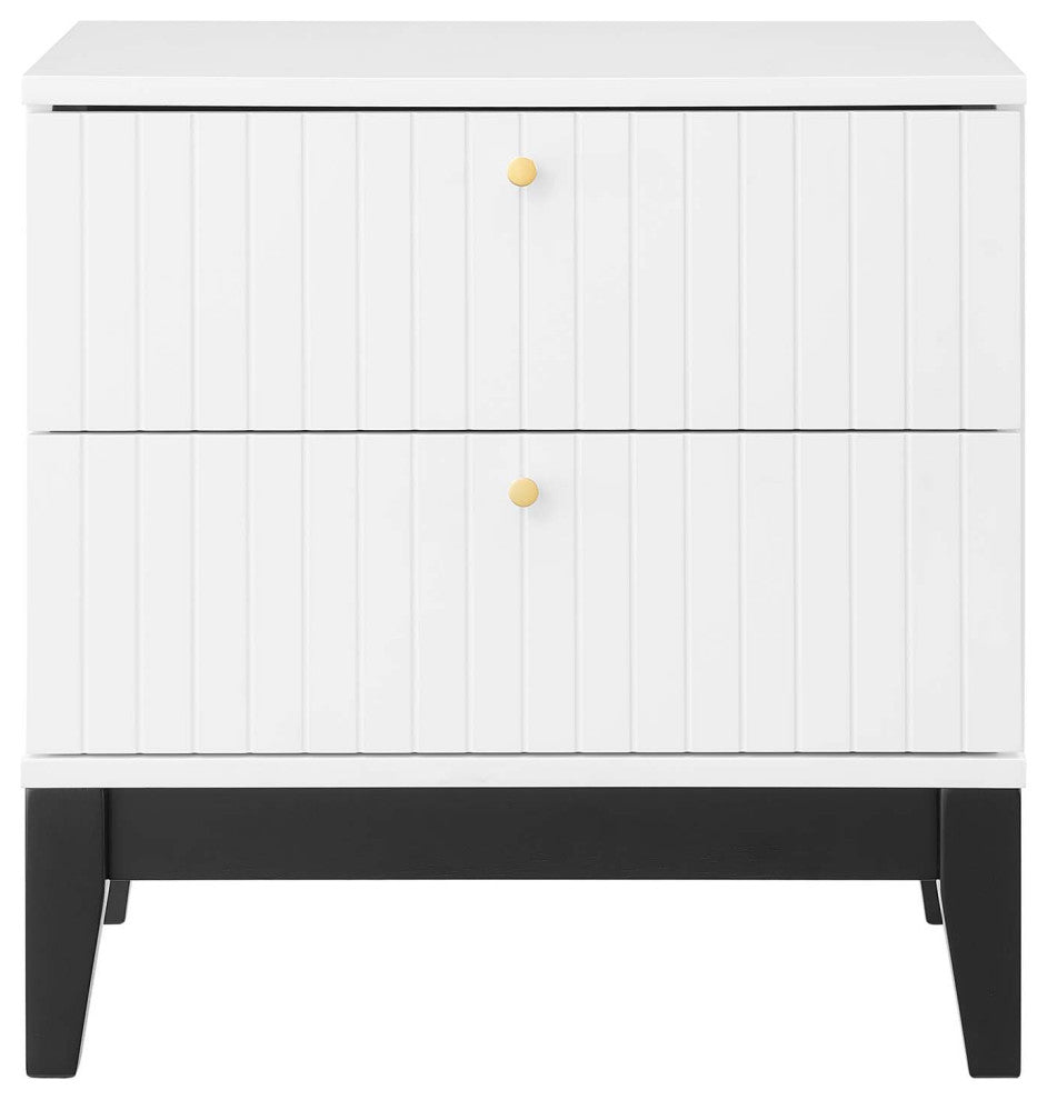 Nightstand Side End Table, White, Wood, Modern, Mid Century Living Guest Suite