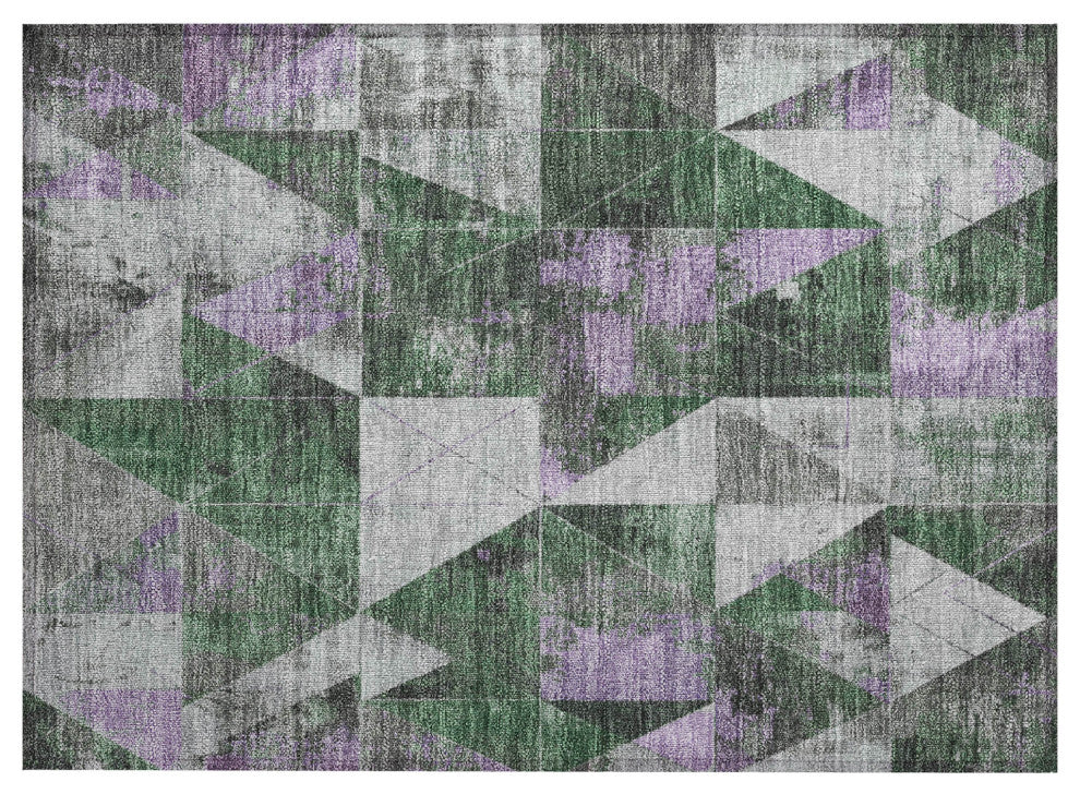 Machine Washable Indoor/Outdoor Chantille ACN1888 Emerald 1'8" x 2'6" Rug