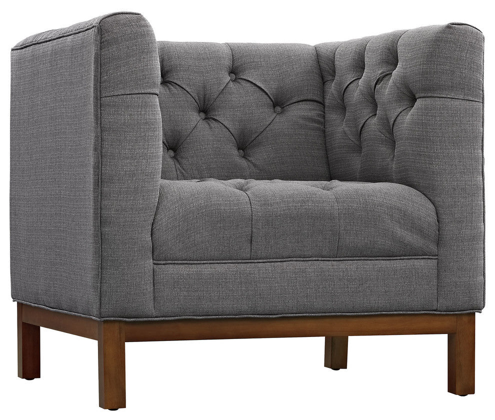 Modern Gray Panache Living Room Set Upholstered Fabric, 3-Piece Set