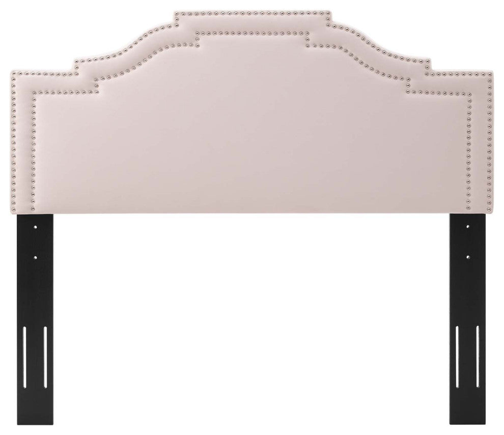 Headboard, Full Queen Size, Velvet, Pink, Modern Contemporary, Bedroom Master