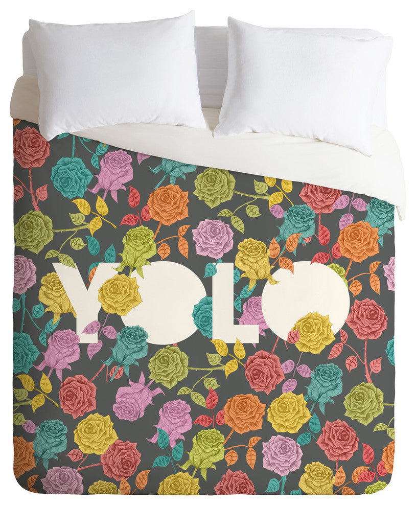 Deny Designs Bianca Green Yolo Duvet Cover - Lightweight