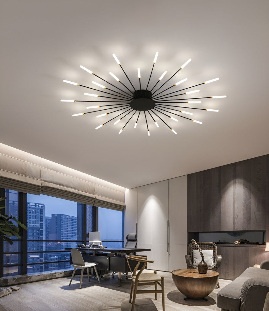 Brugg | Modern LED Dandelion Ceiling Light, Gold, 30 Heads