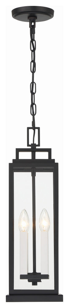 Crystorama Aspen 4 Light Matte Black Outdoor Pendant