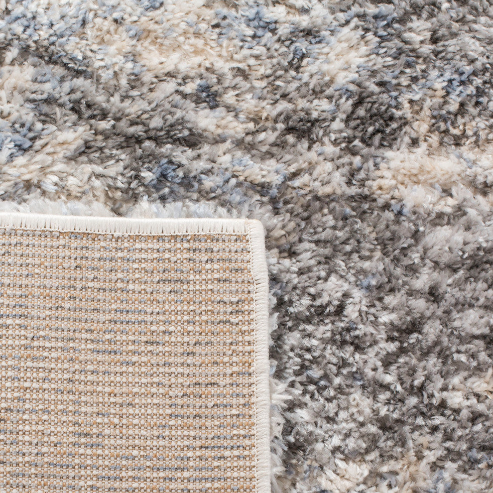 Safavieh Berber Shag Collection BER219 Rug, Grey/Cream, 5'3"x7'6"