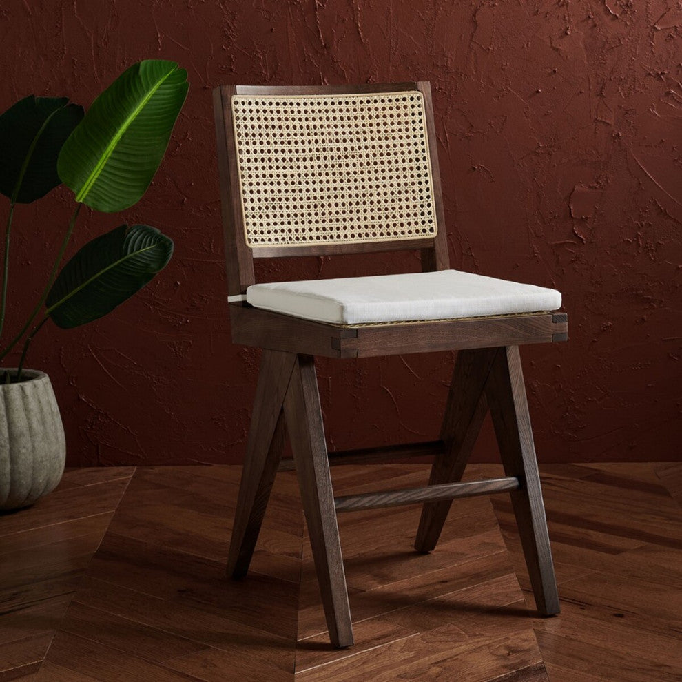 Safavieh Couture Colette Rattan Counter Stool, Walnut/Natural