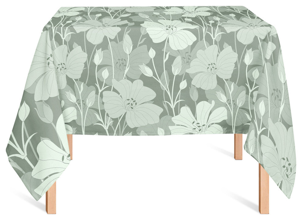 Floral Blooms Green 2 58x58 Tablecloth