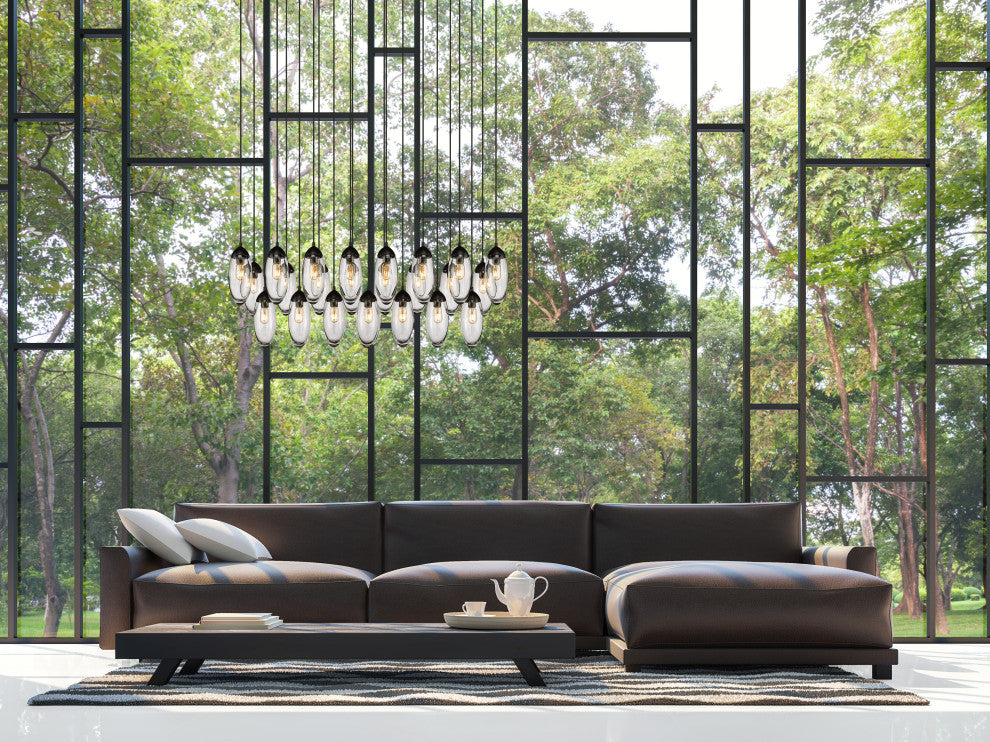 Z-Lite 23-Light Chandelier, Matte Black
