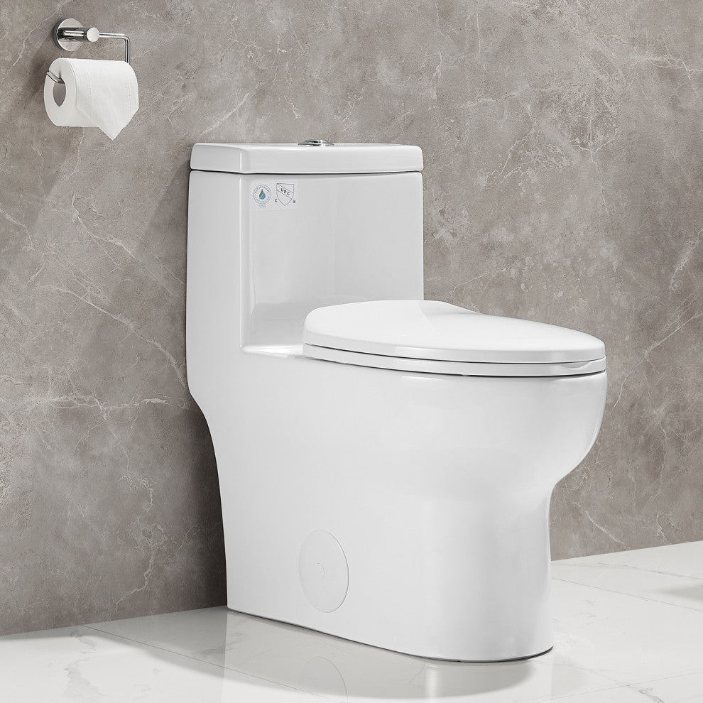 Standard ADA Height One-Piece Elongated Toilet, Dual Flush, 0.8/1.28 GPF