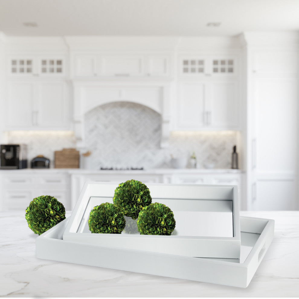 2-Piece Malibu Mirrored Tray Set