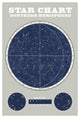 "Northern Star Chart Blue Gray" Digital Paper Print by Sue Schlabach, 26"x38"