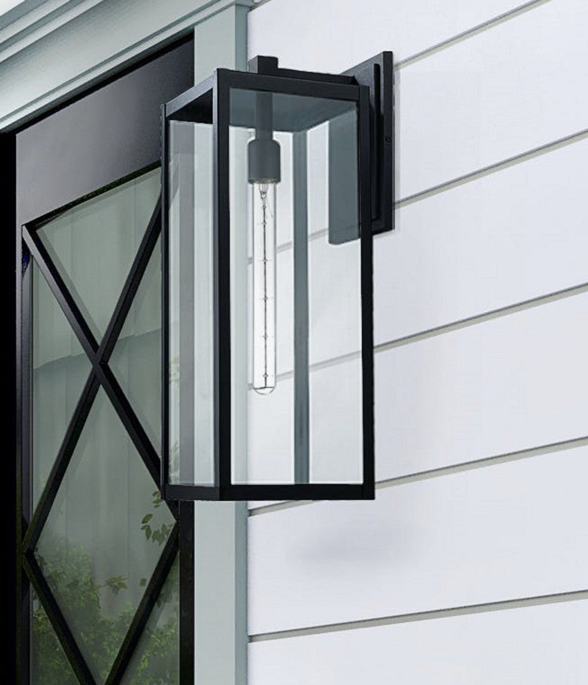 Modern 1 Light outdoor aluminum wall light in black