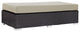 Convene Outdoor Patio Fabric Rectangle Ottoman, Espresso Beige