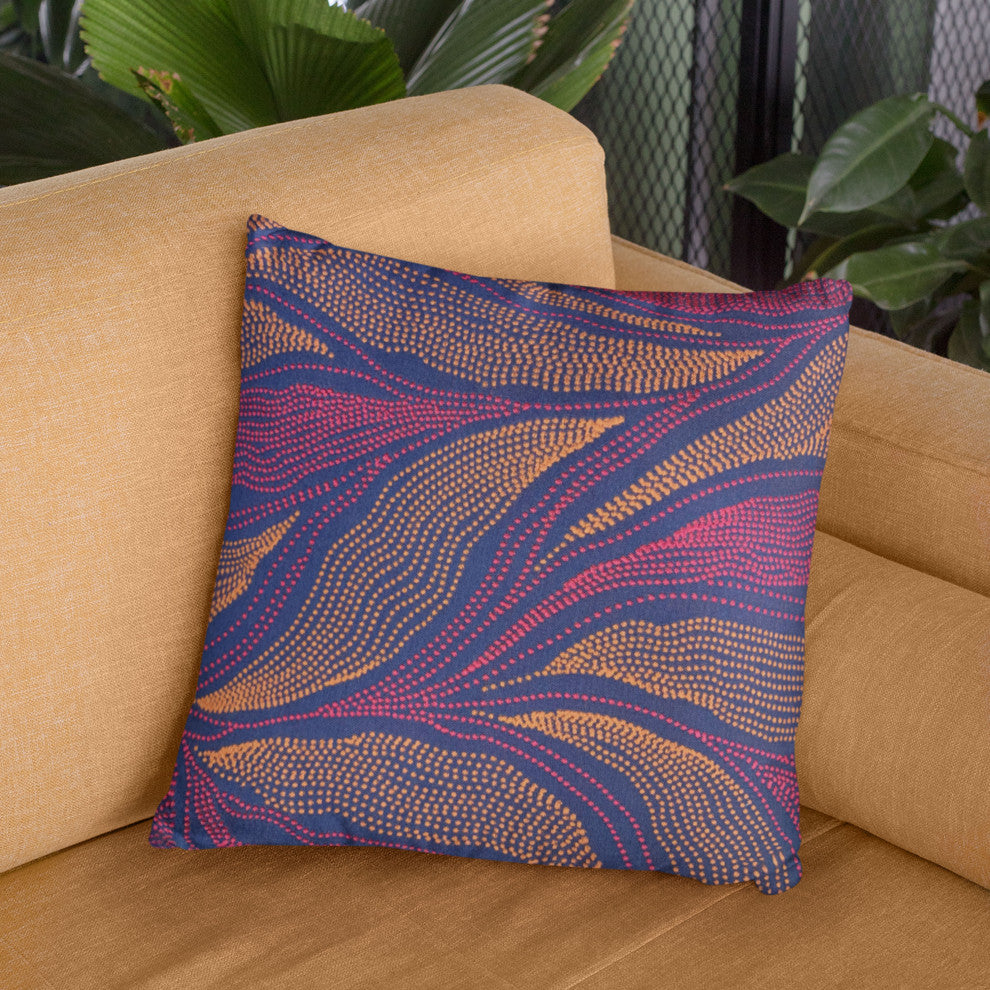 Plutus Multi-Color Leafs Floral Luxury Throw Pillow, 16"x16"