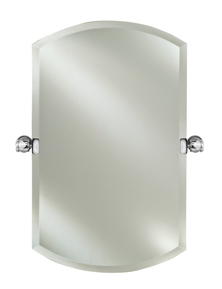 Radiance Frameless Bevel Double Arch Mirror, Satin Brass, 20"x32", Matte Black