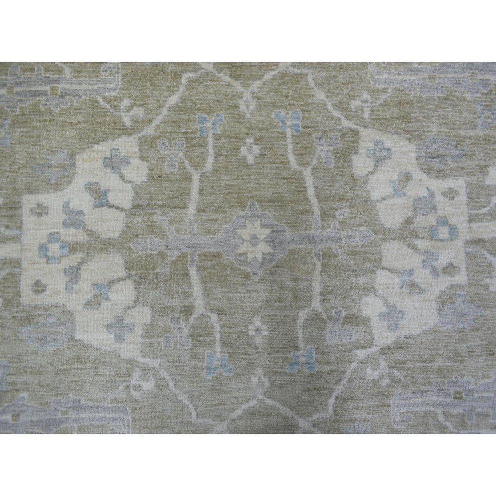 Gray Afghan Angora Oushak Supple Wool Hand Knotted Oversized Rug, 12'1"x15'5"
