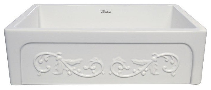 Whitehaus WHSIV3333-WHITE Glencove St. Ives 33" Front Apron Fireclay Sink