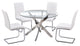 Alison 5-Pieces Modern Dinette Set With Glass Top, White