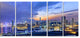 "Hong Kong City Sunset Panorama" Cityscape Artwork Canvas, 5 Panels, 60"x28"