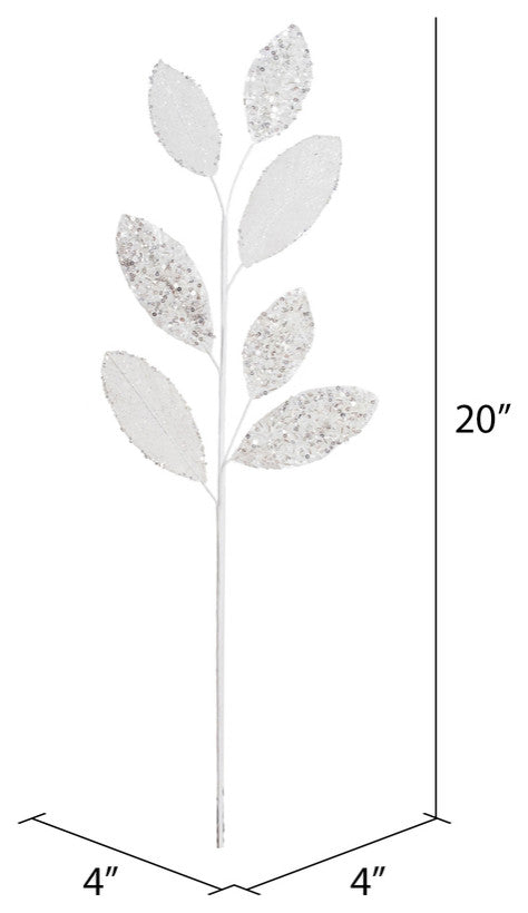 Vickerman Of180801 20" White Mesh Apple Leaf Artificial Christmas Spray