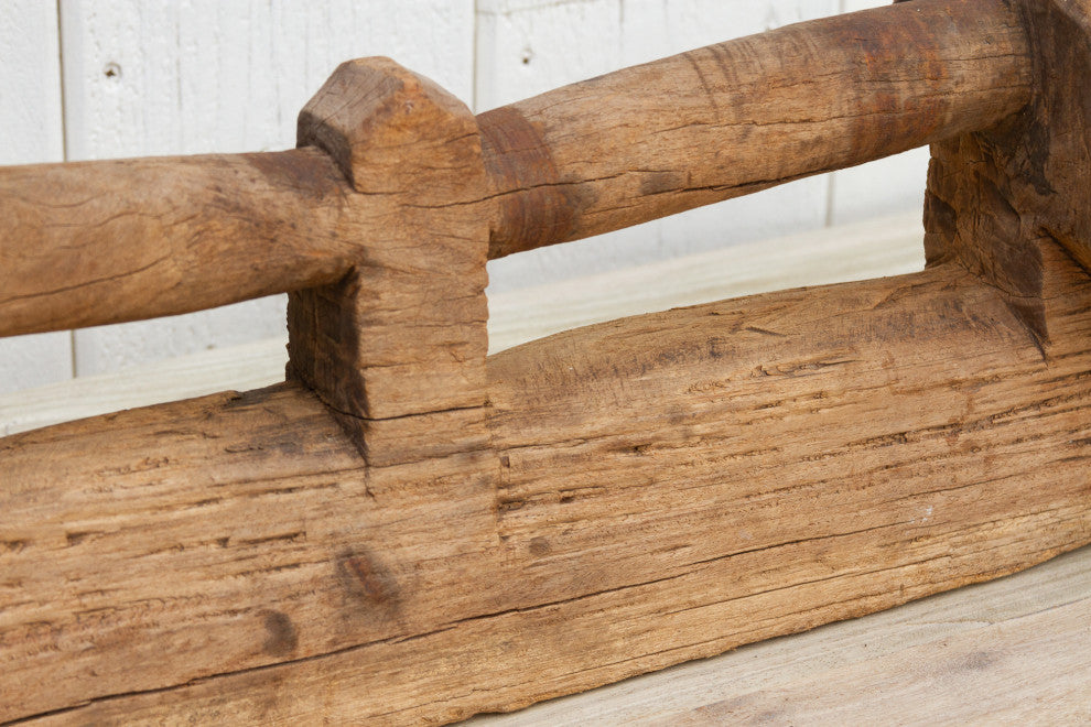 Antique Teak Cartwheel Axle