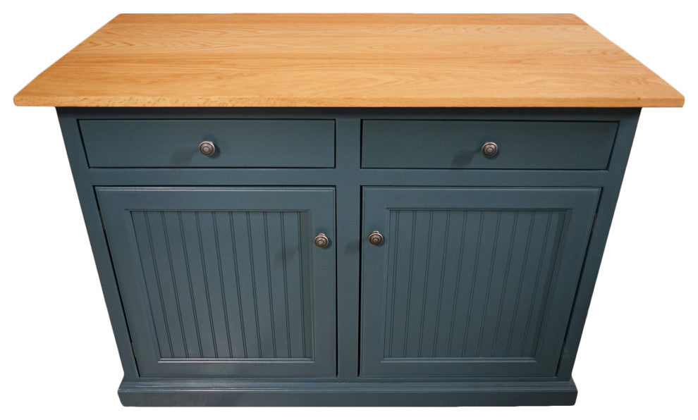 Eagle Furniture Coastal 51" Kitchen Island with Flip Top, Smokey Blue