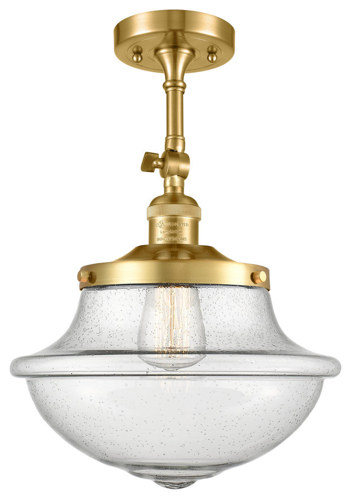 Oxford Semi-Flush Mount, Satin Gold, Seedy