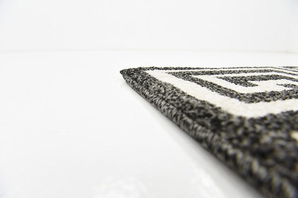 Unique Loom Black Athens Greek Key 2' 0 x 6' 0 Runner Rug