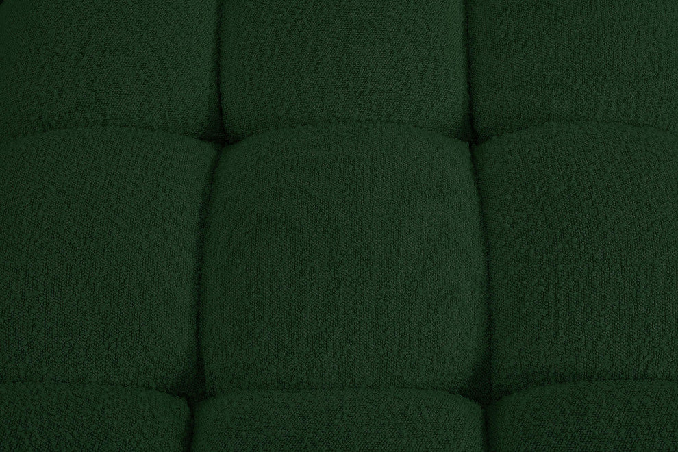 Ames Boucle Fabric Modular Sofa, Green, 4-Piece: 4 Armless Chair