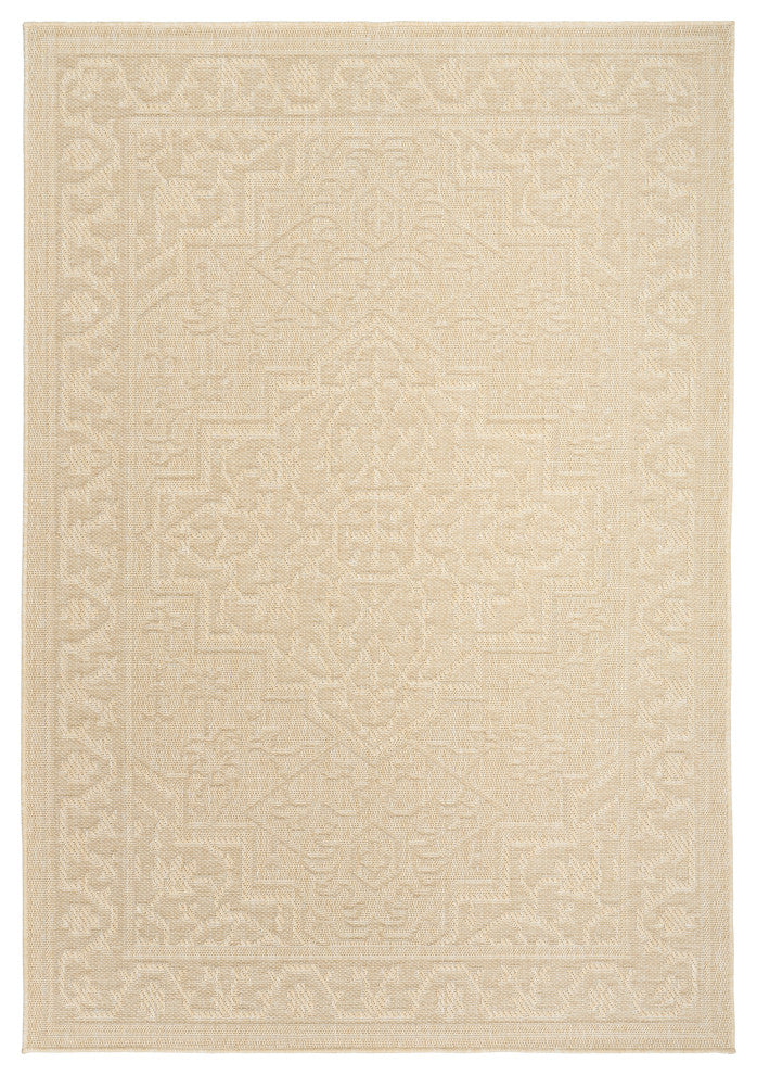 Nourison Tulum 4' x 6' Cream Outdoor Rug