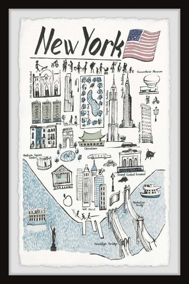 "New York Highlights" Framed Painting Print, 20x30
