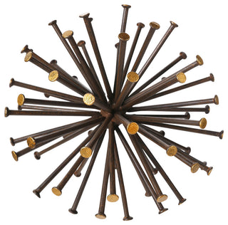 Round Metal Sculpture Rust Brown Finish