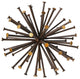 Round Metal Sculpture Rust Brown Finish