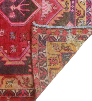 Fine Vintage Distressed Zeyne Charcoal/Red Runner, 4'7x10'1