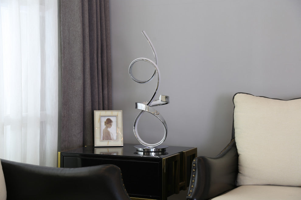 Amsterdam Dimmable Integrated LED Table Lamp with Touch Dimmer, Chrome