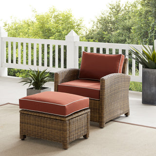 Bradenton 2Pc Wicker Outdoor Chair Set, Sangria