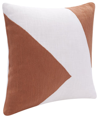 Stacy Garcia Colorblock Handmade Throw Pillow, Adobe/Ivory, 20"x20"