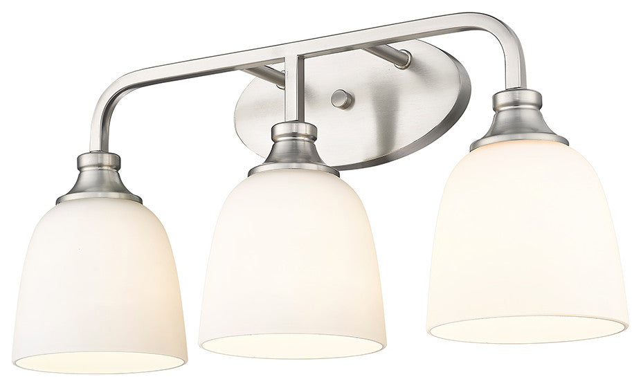 Alberta 3 Light 22" Brushed Nickel Bathroom Vanity Light