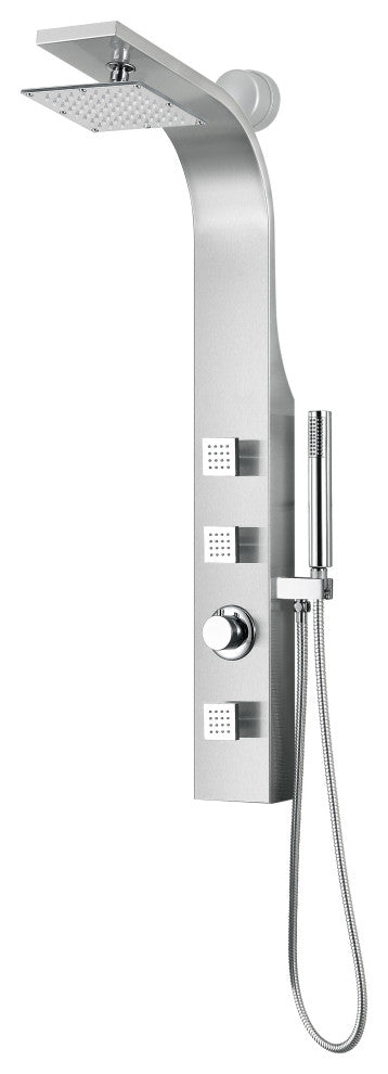 ANZZI Silent 40" Full Body Shower Panel, Brushed Steel