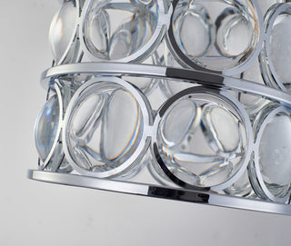 Chrome Metal Single Pendant Lighting With Clear Magnifying Glass